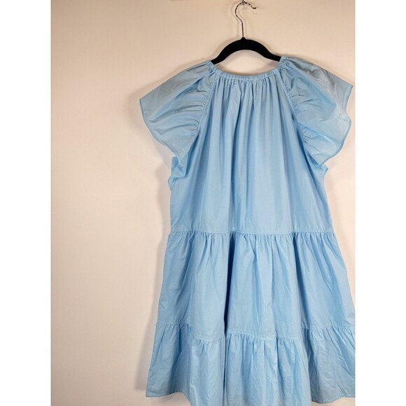 Talulah Womens Dress Blue Mini Flutter Sleeve Sundress Tiered A Line Medium - Picture 7 of 11